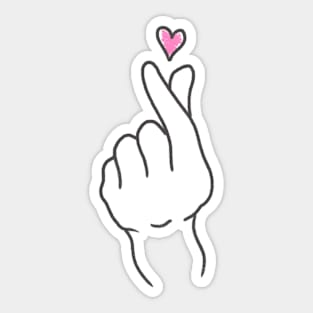 K-Pop Heart fingers - Korean for I LOVE YOU Sticker